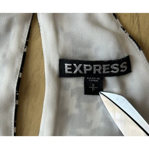 Y2K Express Houndstooth Halter Tank Top S Spaghetti Cut Out Club Party Retro Fun - Picture 8 of 10